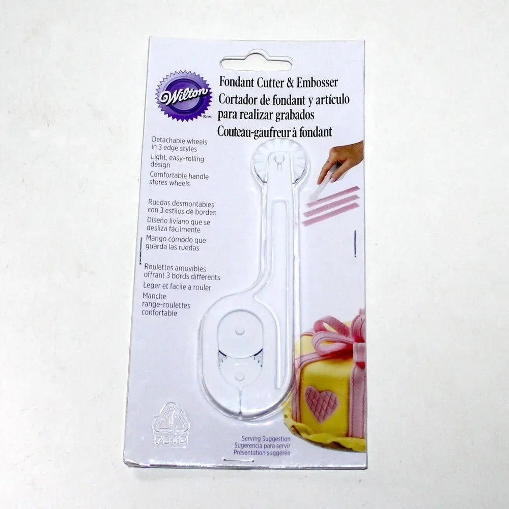 Wilton Fondant Cutter & Embosser cake tool 3 styles NEW cake decor plastic